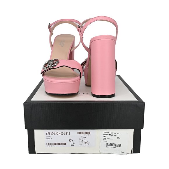 Gucci Women's 628100 GG Marmont Leather Platform Sandals - Picture 6 of 12